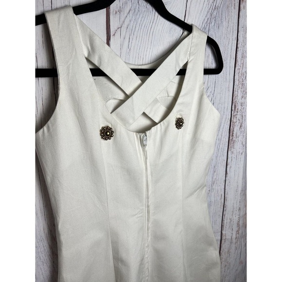 Vintage 1990s Michael Angela Collections White Maxi Dress Size 4 - Picture 3 of 8